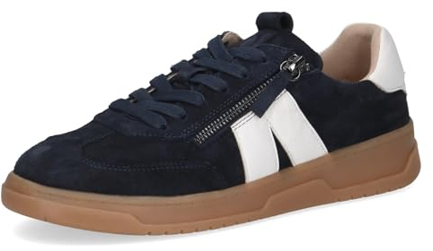 Caprice Damen Sneaker flach aus Leder mit Reißverschluss