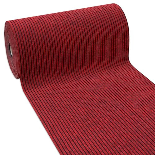 emmevi Teppichläufer für den Innen- und Außenbereich, Meterware, Höhe 100 cm, Teppichboden, Rot
