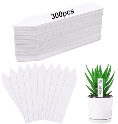 Plant Labels for Outdoor Plants, 300 PCS Plastic Tags, White Plant Tags for Garden Seed Labels Seed Herb Seedling Vegetable Indoor Outdoor Gardening Plant Markers