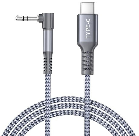 Elebase Aux Kabel für iPhone 16 16e 15 Pro Max 1.2M,USB C auf 90 Grad Winkel 3.5mm Aux Kabel,Typ-C auf 3.5mm Audio Klinken kabel für Car,iPad 10,Air Mini 6 7,Samsung Galaxy S25 S24 S23,Kindle Fire HD