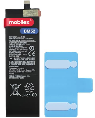 MOBILEX® BM52 Akku für Xiaomi Mi Note 10 / Pro/Lite / CC9 Pro, interner Ersatz, 5260 mAh, OEM, Originalkapazität