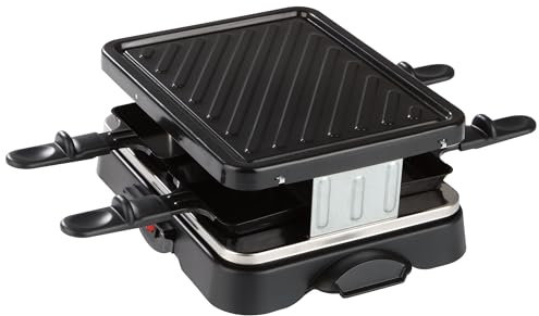 CUISINE EDITION Raclette-Grill | Inkl. Grillplatte und 4 Pfännchen | Antihaftbeschichtung | 500 Watt | Raclette Grill, Mini Raclette, Raclette 4 Personen, Raclette, Tischgrill