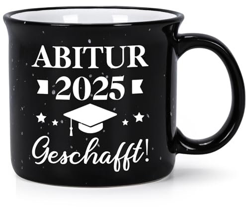 Joymaking Abi Geschenk Kaffee Tasse Abitur Geschafft 2025 Weil ich's kann Tasse für Jungs Mädchen Abitur Geschenke Abiturient Abiturientin Abschluss Abschlussgeschenk, 450ml Schwarz
