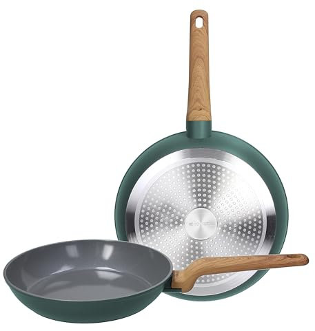 Tognana T-Care, set 2 padelle 24/28 cm, alluminio forgiato, verde