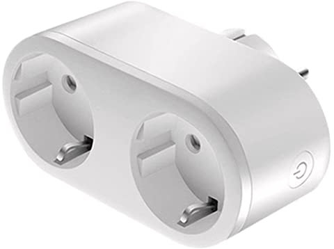 Mocturnity Conmutador de Enchufe Doble Inteligente Wifi Adaptador de Enchufe Doble de la UE Tuya Smart Life Monitoreo Tomas de Corriente Enchufe de la UE