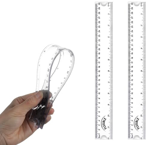 2 Stück flexibles Lineal 30CM lineal 30 cm grundschule flexibles Kunsttoff-Lineals Kunststoff Kleines Lineal Kinder Kleines Lineals Grundschule flexibel für Schulbedarf