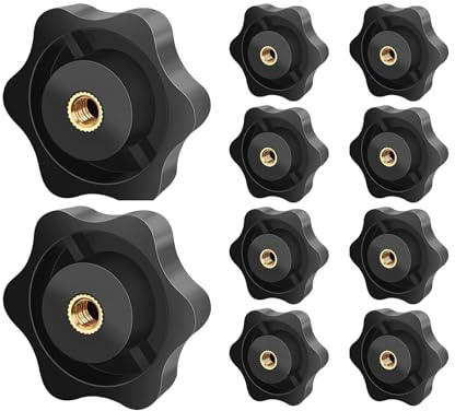 10 Pcs M5 Lock Nuts, Internal Thread Tightening Screws, Plastic Handles, Star Nuts - Suitable for Machines, Furniture, Machine Tools, Fitness Equipment