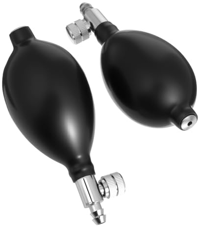 Blutdruckmessgerät Manuell Ersatz Inflationsbirnen 2 Stück Latex Schwarz | Luftablass Druckballons mit Aufblasventil, Schnelle Befüllung und Präzise Regulierung, für Heim und Klinik