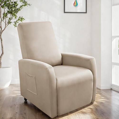 BUERPINKING Sesselbezug 4er Set, All-Inclusive Sessel überzug, Sesselbezug Stretch für Fernsehsessel, Sesselhussen mit Taschen für Fernsehsessel Liege Sessel