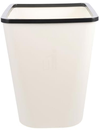 Amosfun Poubelle Carrée sans Couvercle en Plastique Blanc Corbeille à Papier 1 Pièce pour Bureau Salon Cuisine Conteneur à Déchets de Style Simple Poubelle du Salon