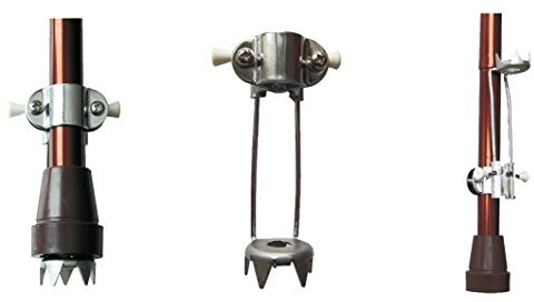Pflegehome24® 2 x Eiskralle für Gehstützen oder Gehstock, klappbar, Eisstop, Spikes
