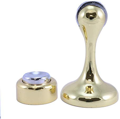 Latham's Hardware Magnetic Door Holder in Stainless Steel - Heavy Duty Door Catch Polished Brass Finish - Option 1