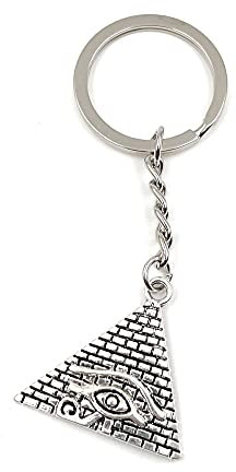 Onwomania Porte-clés œil pyramide Egypte souvenir vacances charme pendentif en métal argenté