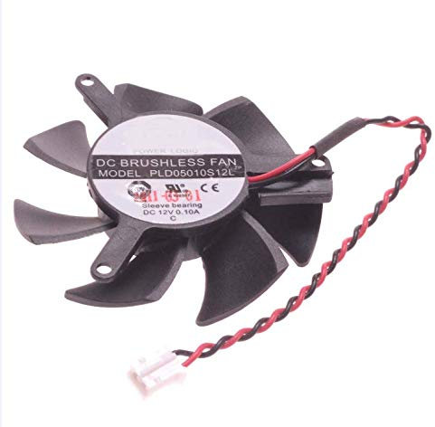 E-Meoly POWER LOGIC PLD05010S12L Graphics Card Fan 2PIN 46mm DC 12V 0.1A Brushless Cooling Fan Cooler 39x39x39mm