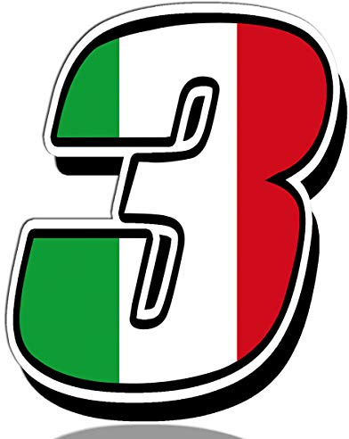Biomar Labs® 1 x Vinyl Decal Italy Flag Sticker Italia National Auto Moto Motocross Motosport Start Racing Number 3 Rally Race Car Bike Motorcycle Tuning N 313