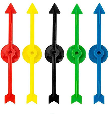 Killow 25 Stück Pfeil Spiel Zeiger Spinner,Kunststoff Pfeil Spinner 5 Farben Pfeil Spinner Set aus Kunststoff für Schule, Spinner-Set, 10 cm