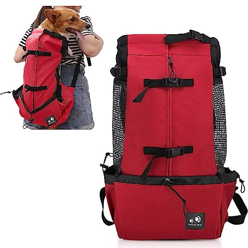 PETCUTE Zaini Trasporto Cani Gatto Zaino Borsa trasportino per cani Zaino trekking Marsupio per Cani Gatti Regolabile Zainetto Per Viaggi Animali taglia piccola media grandi fino a 16,5 kg