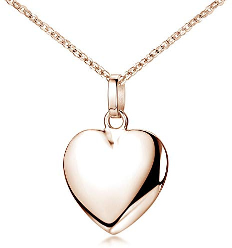 MATERIA by Matthias Wagner Rosegold Kette Herz Damen 45cm - 925 Silber rose vergoldet KA-272-Rose_K53-45