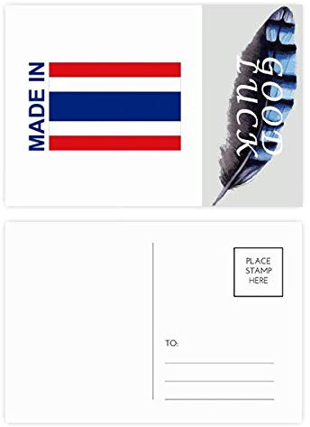 Postkarten-Set mit Glücksfeder, hergestellt in Thailand, 20 Stück