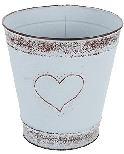 Yardwe Rustique Vase Décoratif Shabby Chic Style Métal Vase Peut Cruche Vintage Fleurs Cruche Titulaire Ferme Tin Seau pour La Maison de Mariage De Table