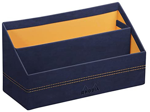 Rhodia 194612C - Briefablage 25x10x14cm, aus Kunstleder, elegant und praktisch, 1 Stück, Nachtblau