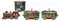 Fun Unlimited Krebs Glas Lauscha - Weihnachtsdekoration/Christbaumschmuck aus Weihnachtsnachtzug Xmas Lokomotive Weihnachtsexpress 3 Stück Größe: 10 cm + GRATIS 3er Set Sticker, Schwarz , Grün Rot
