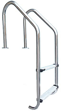 Lsoiup Edelstahl Poolleiter Einfach zu installierende Poolleiter, 2-stufige Edelstahl-Swimmingpool-Treppe mit Rutschfester Trittstufe, 440 lbs Kapazität