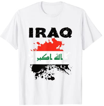 Iraqi Irak Karte Iraq Flagge Irak Fahne Irakische Flagge T-Shirt