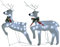 vidaXL 2X LED Rentier Beleuchtet Dekofigur Weihnachtsdeko Figur Weihnachten Beleuchtung Innen Außen Weihnachtsdekoration Weiß 40 LEDs