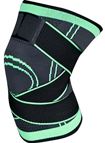 GUYIRT Circa Knee Kniebandage, 2 Stück, Tmungsaktiv Unisex Knieorthese mit Verstellbaren Riemen, für Outdoor Sportarten oder Kraftübungen-grün-XL