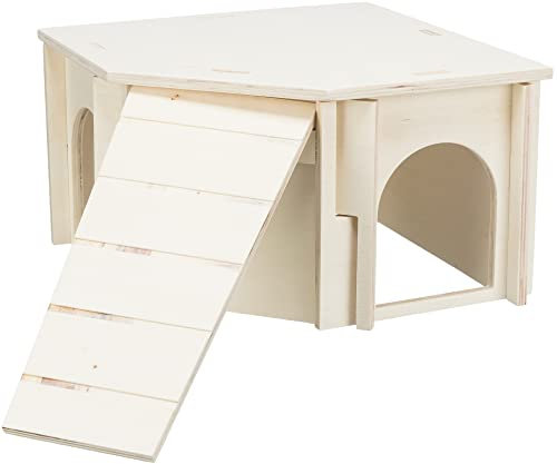 TRIXIE 'Kleintier Eckhaus ohne Klammern und Nägel für Kaninchen Haus Thore, Stecksystem, Kaninchen, 40 × 23 × 40 cm - 61245