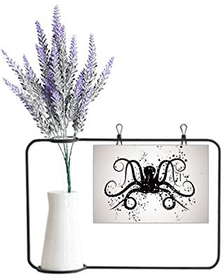 no/no Black Octopus Marine Life Illustration Artificial Lavender Flower Vase Bottle Card