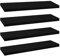 eSituro Lot de 4 Étagères Murales, Étagère Flottante, en MDF et Métal, avec Support Invisible, pour Chambre, Salon, Bureau, Cuisine, Noir, 30x22,9x3,8cm