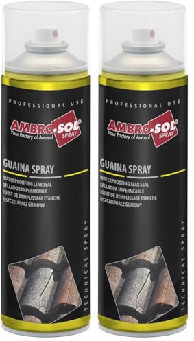 Ambro-Sol - M203T Guaina Spray, Permette la Sigillatura di Fori e Crepe, Bomboletta Spray in Banda Stagnata 100% Riciclabile all'Infinito da 500 ml, Trasparente (Confezione da 2)