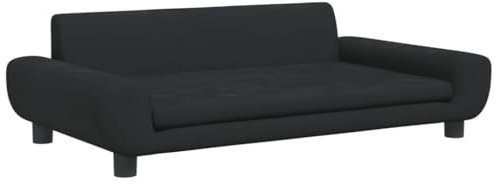 vidaXL Divano per Bambini Nero 100x54x33 cm in Velluto