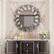 Artloge Espejo Redondo Recibidor Pared Grande: Espejo Biselado Moderno de Decoracion Elegante Bonito para Pasillo Salon Entrada Comedor Dormitorio, Luna Plateada, 80 x 80 cm