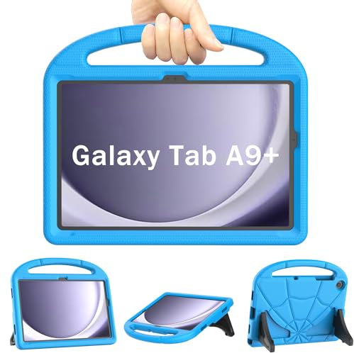 Kids Case for Samsung Galaxy Tab A9 Plus 11 inch 2023, Mansiruyi Lightweight Shockproof Samsung A9+ Plus Tablet Case with Handle Stand for Samsung Galaxy A9 Plus Tablet (SM-X210/X216/X218)-Blue