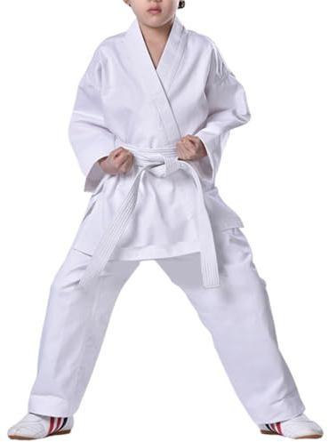 imflyker Karate Uniform Gi with Belt Sets for Kids Youth Adults Students Martial Arts Trainning Karate Suit Sets (M)