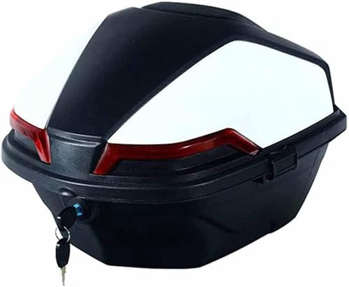 VECNUM Motorradkoffer Topcase 28 Liter Top Case Universal Mit Installieren Platte, Für Roller, Motorrad, Mofa & Quad,Weiß