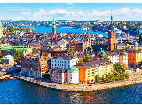 Puzzle 1000 Teile, 1000 Teile Puzzle für Erwachsene und Kinder, Impossible Puzzle, Puzzle-Geschenk, Clevere Rätsel, Puzzle Farbenfrohes (Gamla Stan)