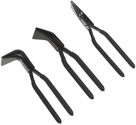 3 alicates plegables, de acero al carbono, alicates rectos de 45° y 90°, para doblar la mayoría de las chapas (negro)