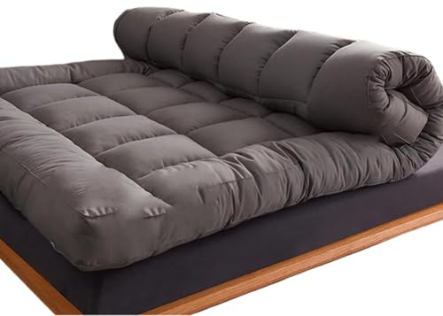 KJEKT Futon-Bodenmatratzen Faltbare Roll-Up-Futon-Matratze Japanische Dicke Tatami-Matratze rutschfest und atmungsaktiv oder Wohnheim,Grau,60 * 120cm