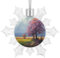 Weihnachtsbaumschmuck, Weihnachtslandschaft, bedruckt, Schneeflocken-Ornamente, hängende Weihnachtsbaumschmuck