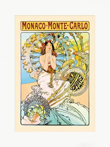 Pyramid International Poster Alphonse Mucha – Monaco – Monte Carlo – Art Print – 30 x 40 cm