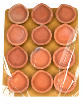 Traditionelles Diwali/Deepavali Ton-Diya-Set – Handgefertigte, Umweltfreundliche Diyas für Festliche & Religiöse Dekorationen – Hergestellt in Indien (12)