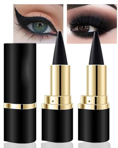 XoeLLe 2 Stück Waterproof Gel Kajalstift Schwarz, Matte Schnell Trocknender Eyeliner Wasserfest, Wasserfeste Stifte Long Lasting, Schnell Trocknendes, Anhaltend Eyeliner Stift Gel (Schwarz)