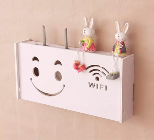 SAIFSMART Wall Mount WiFi Router Stand, WiFi Holder Rack, Cabinet for Home Office, 30 cm x 18 cm x 10 cm, MDF