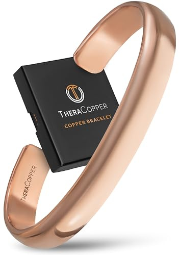 TheraCopper Copper Bracelet for Men & Women — 100% Pure Copper Bracelets — Raw, Solid & Uncoated Authentic Handmade Tibetan Bracelet Cuff Bangles (Plain)