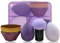 Makeup Sponge, Blender 4 Pack Latex Free Beauty Makeup Powder Puff Blending Blender Foundation Concealer für Flüssigkeit, Puder, Cremes, Make-up-Sets für Frauen, mit Pinsel, Lila
