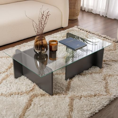 Dmora Couchtisch Itri 105x65x30h cm Schwarz, mit Zeitungsablage